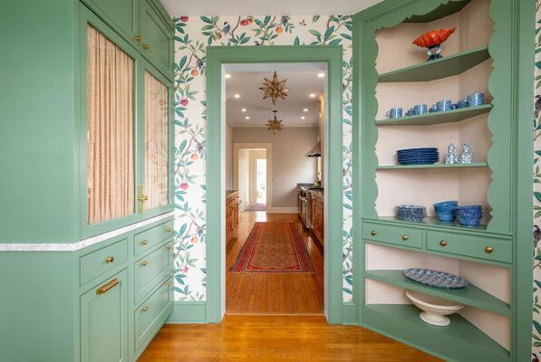 Custom butler’s pantry cabinet installation