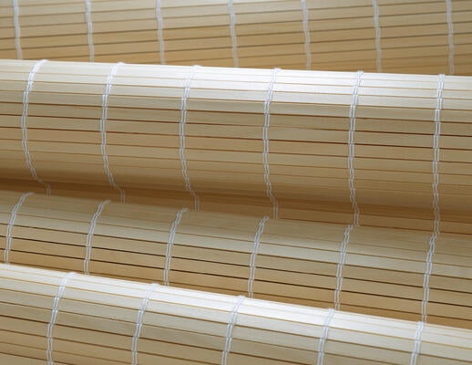 Plank windowcovering in natural finish