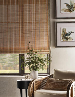 Plank windowcovering in natural finish