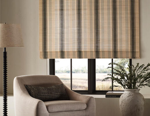 Riviera Stripe handwoven-to-size windowcovering