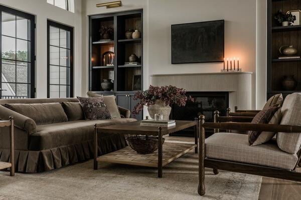 Full living room featuring the Declan coffee table, Amy chairs and Hank sofa